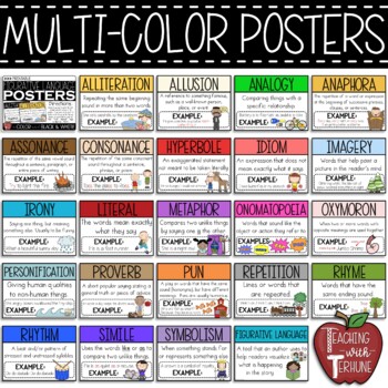 Figurative Language Full Page Posters {23 Terms with Definition and ...
