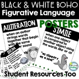 Figurative Language Posters Black and White Decor