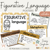 Figurative Language Posters | Daisy Gingham Neutrals Engli