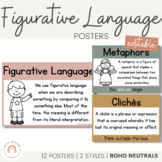Figurative Language Posters | BOHO Color Palette | Neutral