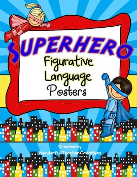 Preview of Figurative Language Posters Superhero Theme