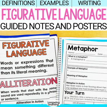 Preview of Figurative Language Posters and Worksheets to Identify Figure of Speech For ELA