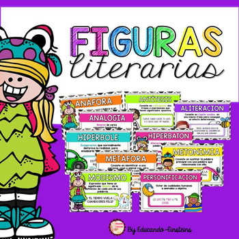 Preview of Figurative Language Posters and activities in Spanish/ Las Figuras Literarias