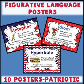 Preview of Figurative Language Posters - Patriotic Background