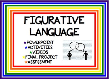Preview of Figurative Language PowerPoint, Activities, Project, and Rubric