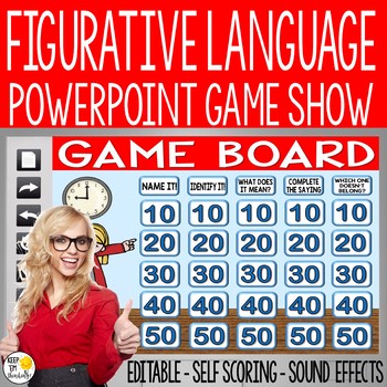 Preview of Figurative Language PowerPoint Game Show - an Editable Jeopardy Style Game