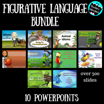 Preview of Figurative Language PowerPoint Lessons Bundle