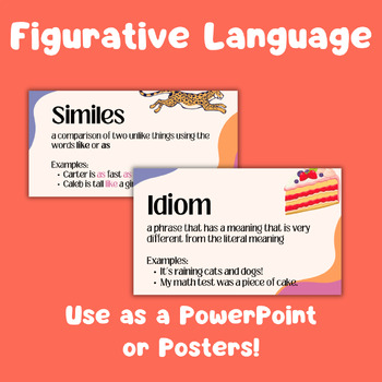 Preview of Figurative Language PowerPoint or Posters