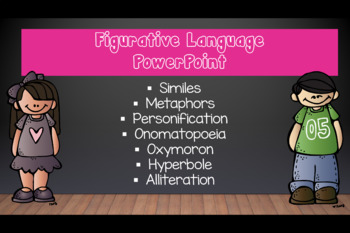 Preview of Figurative Language PowerPoint with Digital or Printable Resources