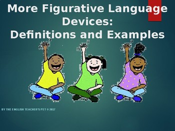 Preview of Figurative Language Powerpoint: Definition and Examples of Less Common Terms