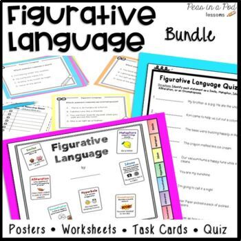 Preview of Figurative Language Worksheets  ⭐ Figurative Language Anchor Chart +