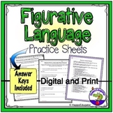 Figurative Language Worksheets - Similes, Metaphors, Idioms and Easel Activity
