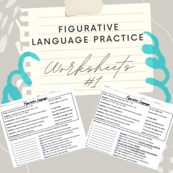 Preview of Figurative Language Practice Worksheets #1