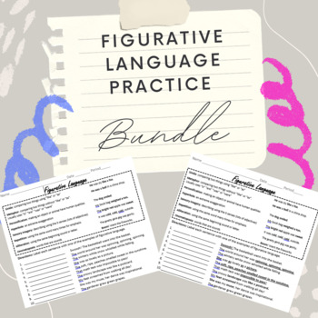 Preview of Figurative Language Practice Worksheets Bundle