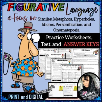 Preview of Figurative Language Worksheets (Print and Digital)