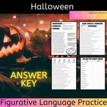 Preview of Figurative Language Practice for  Fall, Halloween, or October