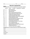 Figurative Language Pre/Post Quiz