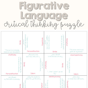 Preview of Figurative Language Puzzle | With quotes from Home of the Brave