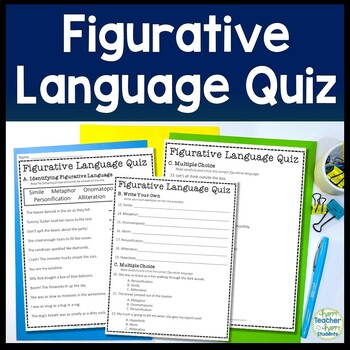 Preview of Figurative Language Quiz | 3-Page Figurative Language Test with Answer Key