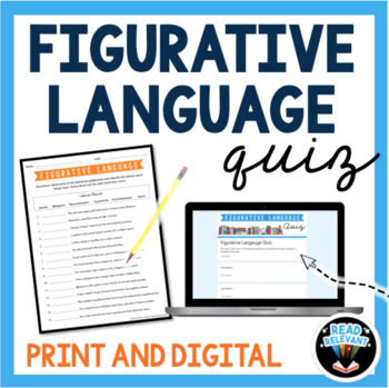 Preview of Figurative Language Quiz : Print and Self-Grading Google Form