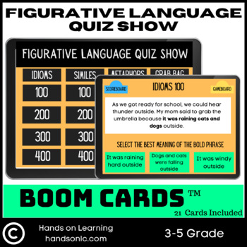 Preview of Figurative Language Quiz Show Boom Cards