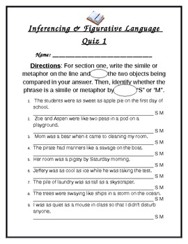 33 Similes Worksheet 4th Grade - Worksheet Project List