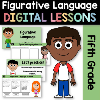 Preview of Figurative Language Reading 5th Grade Google Slides | Guided Reading Practice