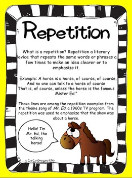 Figurative Language Repetition Poster and Lesson Station Task Set
