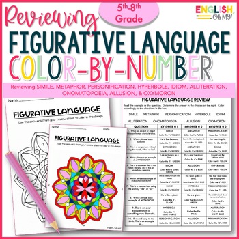 Preview of Figurative Language Color by Number