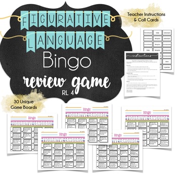 Preview of Figurative Language Review Game Bingo