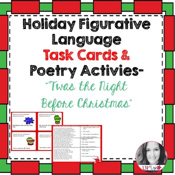 Preview of HOLIDAY FIGURATIVE LANGUAGE TASK CARDS & POETRY ACTIVITIES