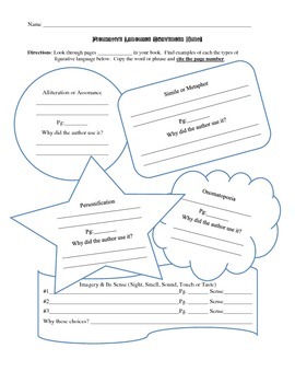 Figurative Language Scavenger Hunt By Marilyn Pryle Tpt