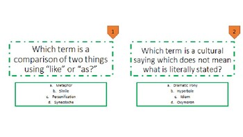 Preview of Figurative Language Scoot! Review Game