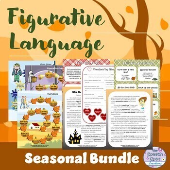 Preview of Seasonal Figurative Language Activity BUNDLE: Idioms, Similes, Metaphors