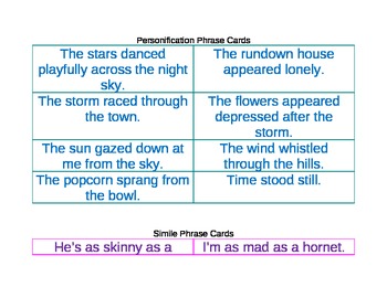 Preview of Figurative Language Self-Checking Center