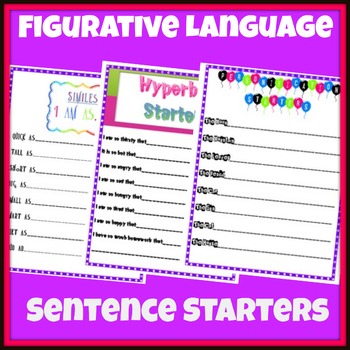 Figurative Language Sentence Starters by mskcpotter | TpT