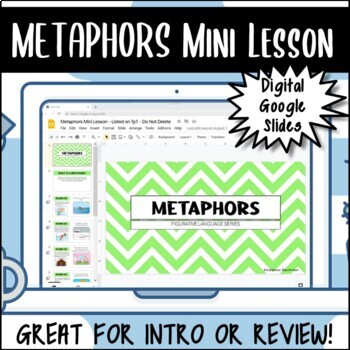 Preview of Figurative Language Series: METAPHORS PowerPoint/Google Slides Mini Lesson