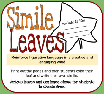 Preview of Figurative Language: Simile Leaves
