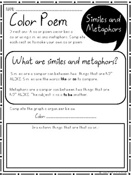 simile and metaphor poems