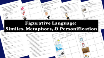 Preview of Figurative Language: Similes, Metaphors, & Personification for ESL/ELL students