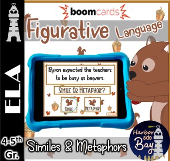 Preview of Figurative Language Similes and Metaphors BOOM CARDS