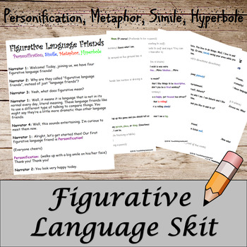 Preview of Figurative Language Skit- Personification, Metaphor, Simile, Hyperbole