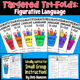 Figurative Language: Worksheets presented as 7 Trifolds wi