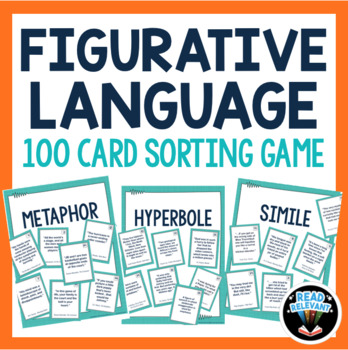 Preview of Figurative Language Sorting Activity Worksheet Alternative 100 Card Sort Game