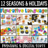Figurative Language Sorting Activities BUNDLE - 12 Seasons