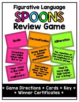 Preview of Figurative Language Spoons Review Game
