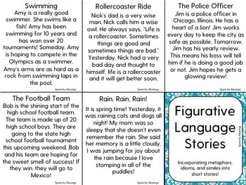 Figurative Language Stories by Speechy Musings | TpT