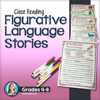 Preview of Figurative Language Stories ~ Close Reading for Common Core Grades 4-8