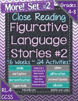Preview of Figurative Language Stories SET 2! Close Reading for Common Core Grades 4-8+