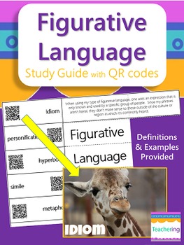 Preview of Figurative Language Study Guide with QR Codes